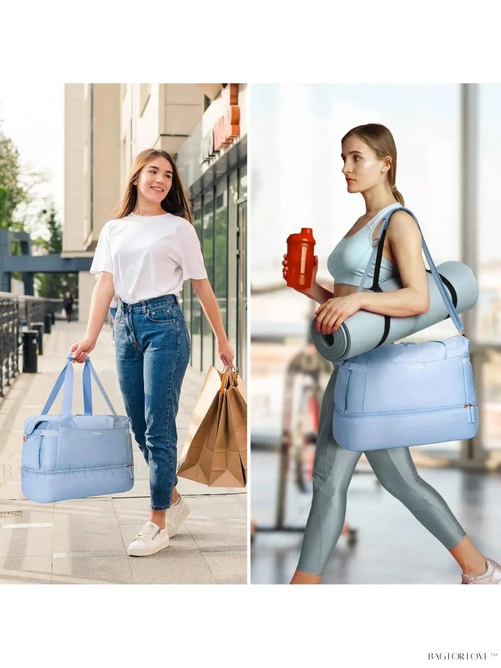 BagForLove - Sporty Weekender Bag For Her, Overnight Essentials