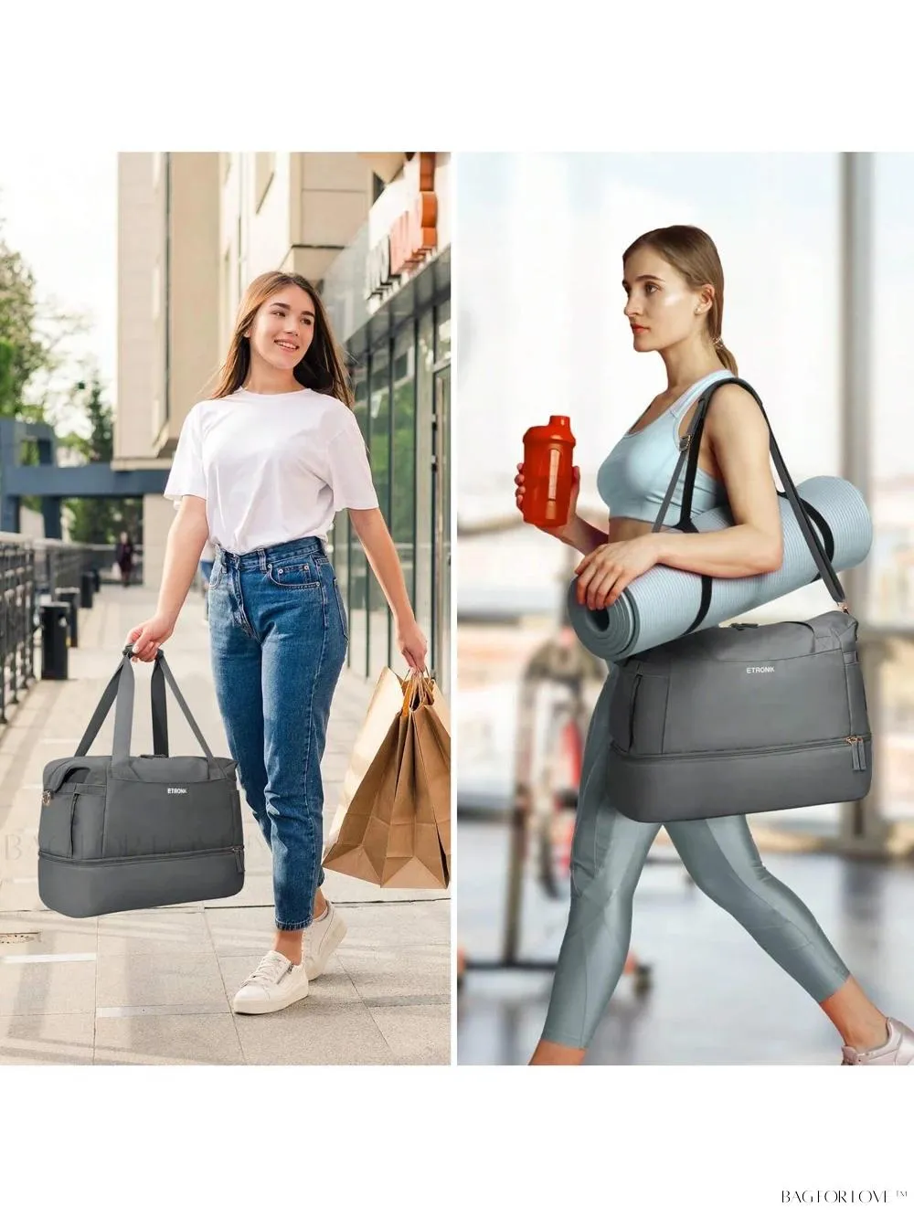 BagForLove - Sporty Weekender Bag For Her, Overnight Essentials