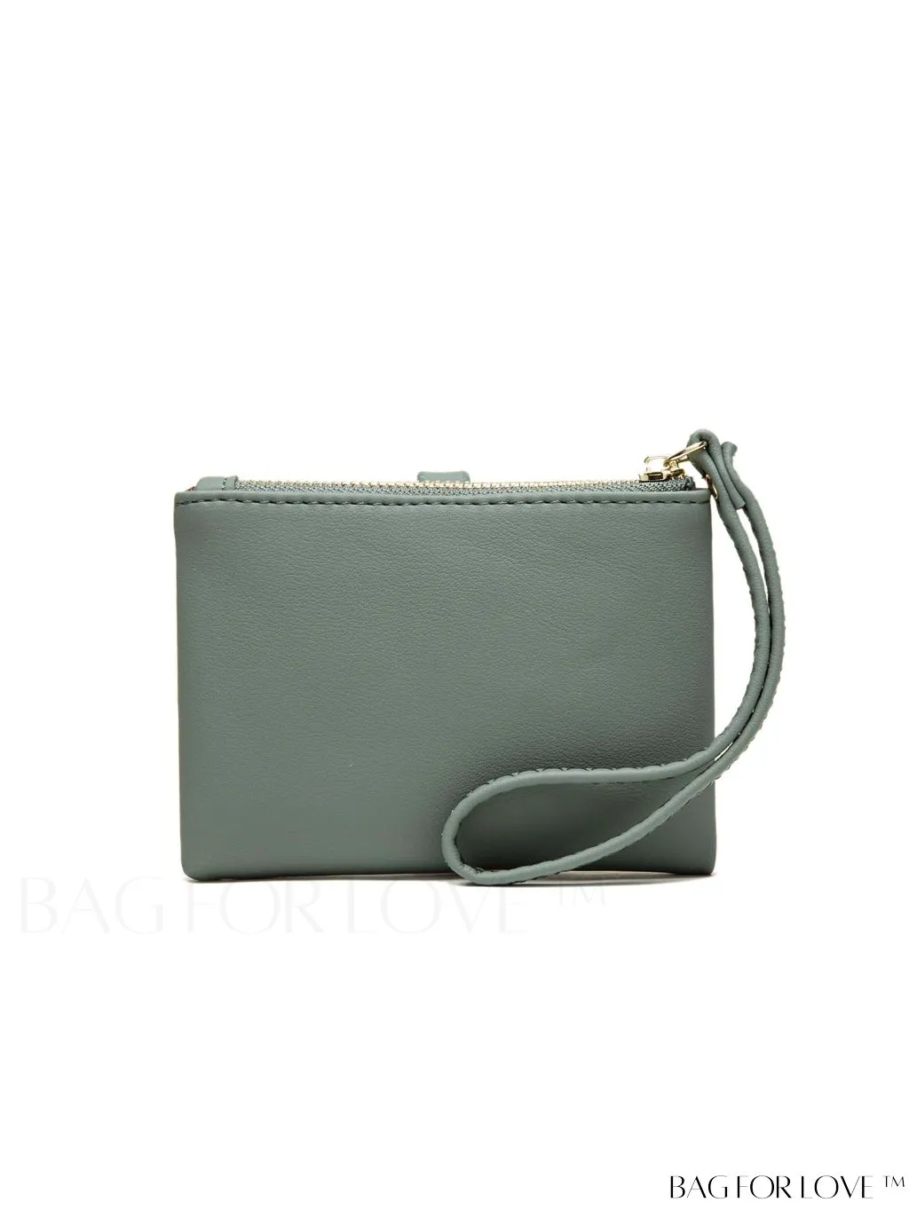 BagForLove - Stylish Green Metal Zippered Wallet with Fashionable Metal Accents