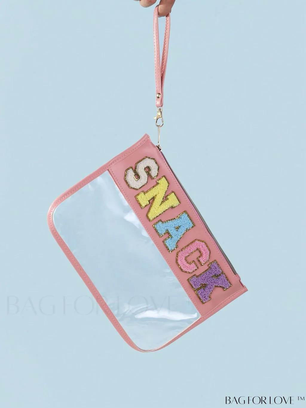 BagForLove - Stylish Transparent Cosmetic Bag Featuring Chic Letter Print