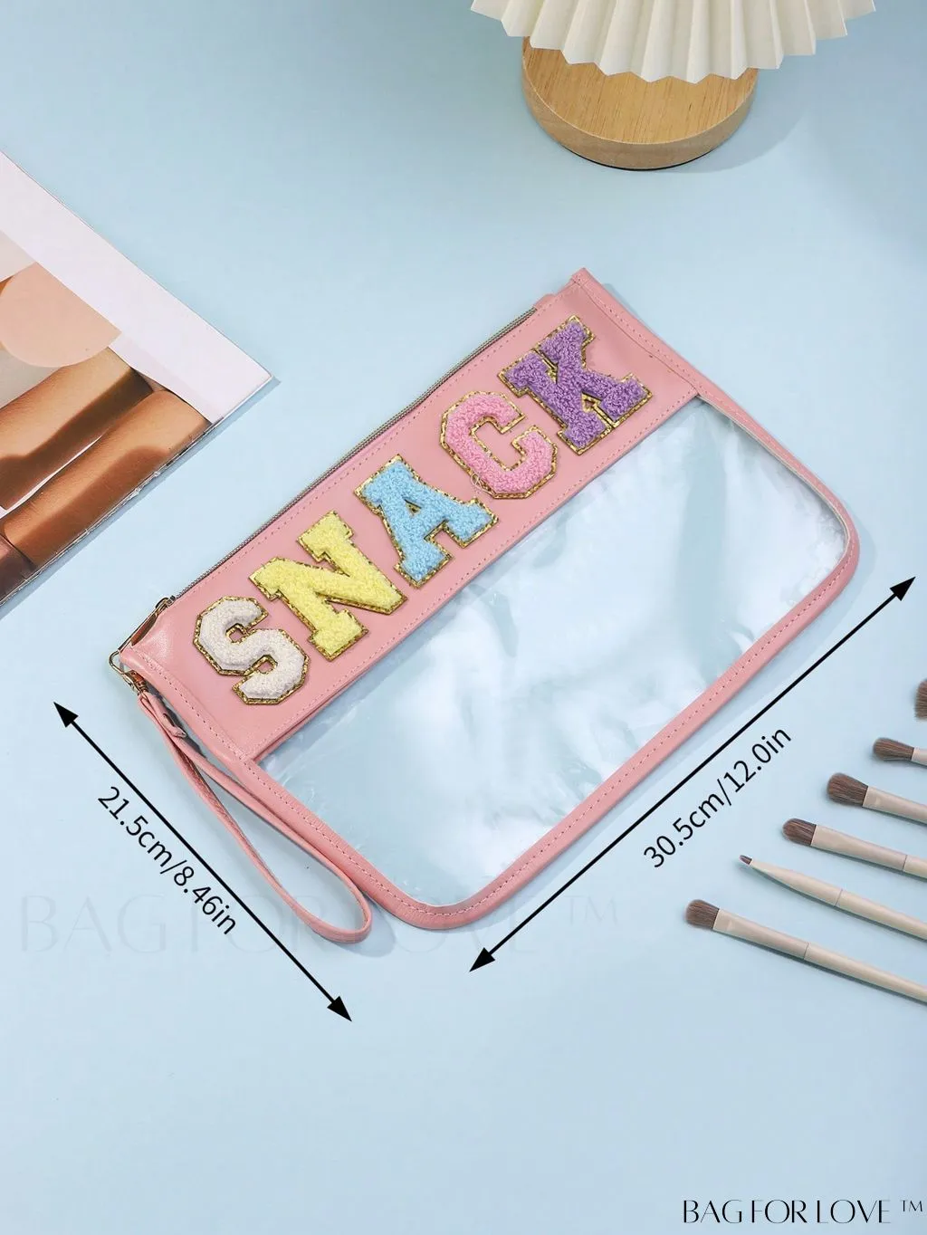 BagForLove - Stylish Transparent Cosmetic Bag Featuring Chic Letter Print