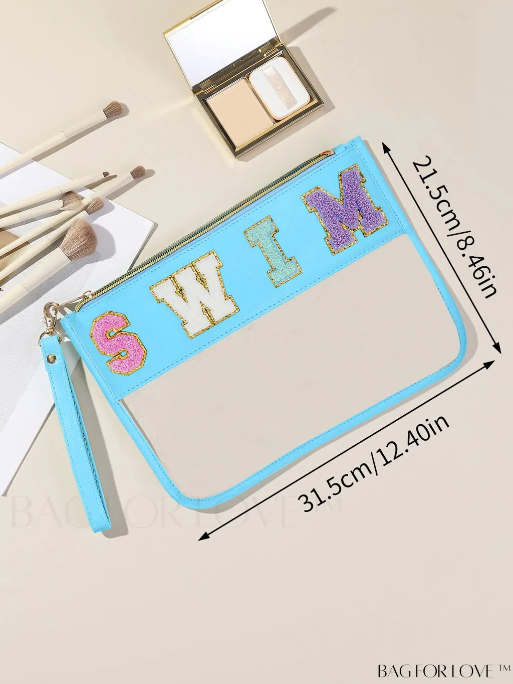 BagForLove - Stylish Transparent Cosmetic Bag Featuring Chic Letter Print