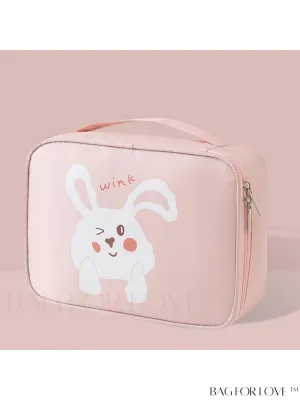 BagForLove - Summer New Pink Cute Rabbit Makeup Bag: Portable, Waterproof, Multi-Functional with Large Capacity