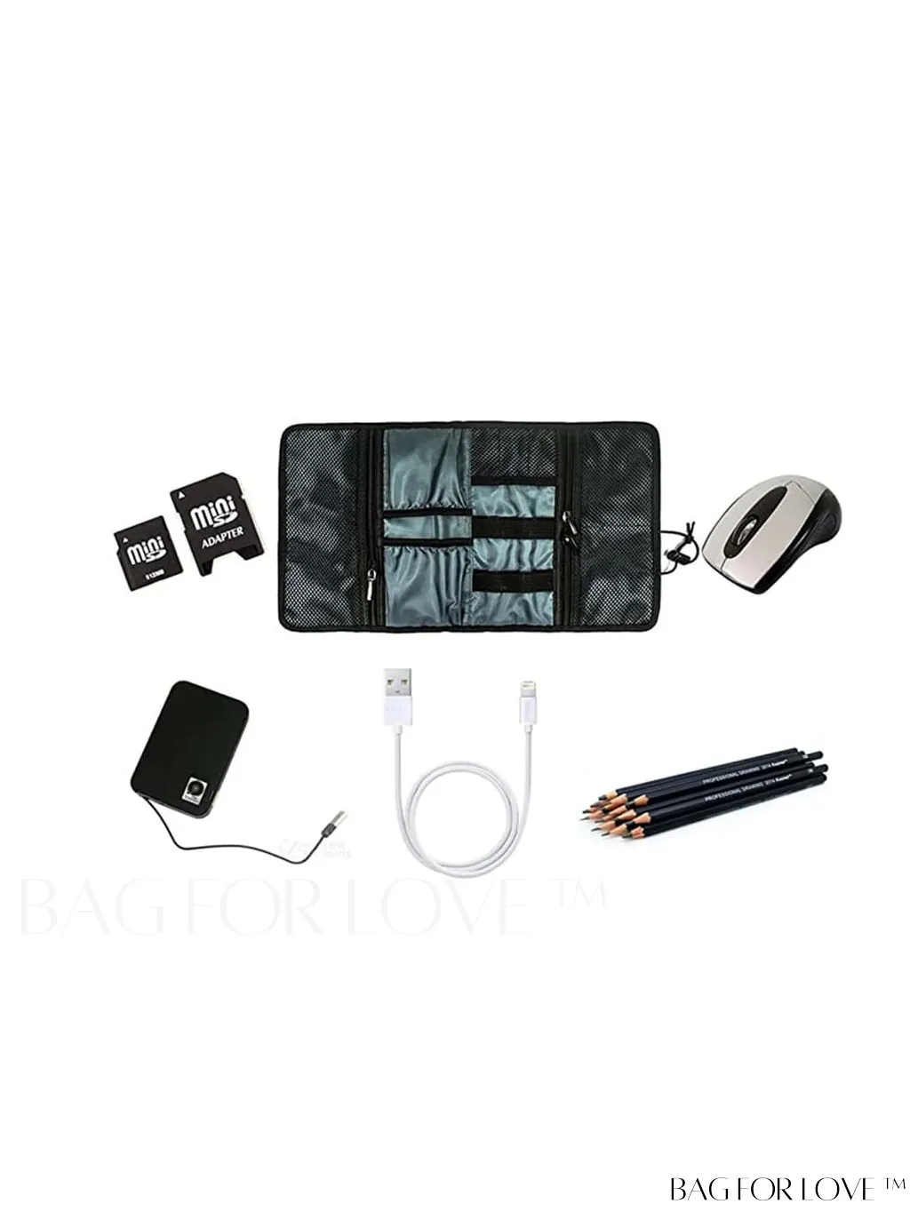 BagForLove - Travel-friendly Digital Storage Bag: Organize Cables, Earphones, and Tools in a Compact Roll