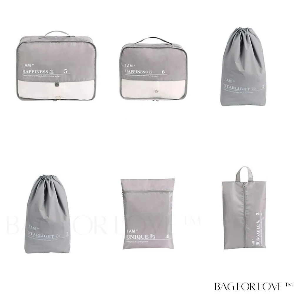 BagForLove - Versatile 6-Piece Travel Storage Set for Efficient Luggage Organization - Clothes, Underwear, Cosmetics