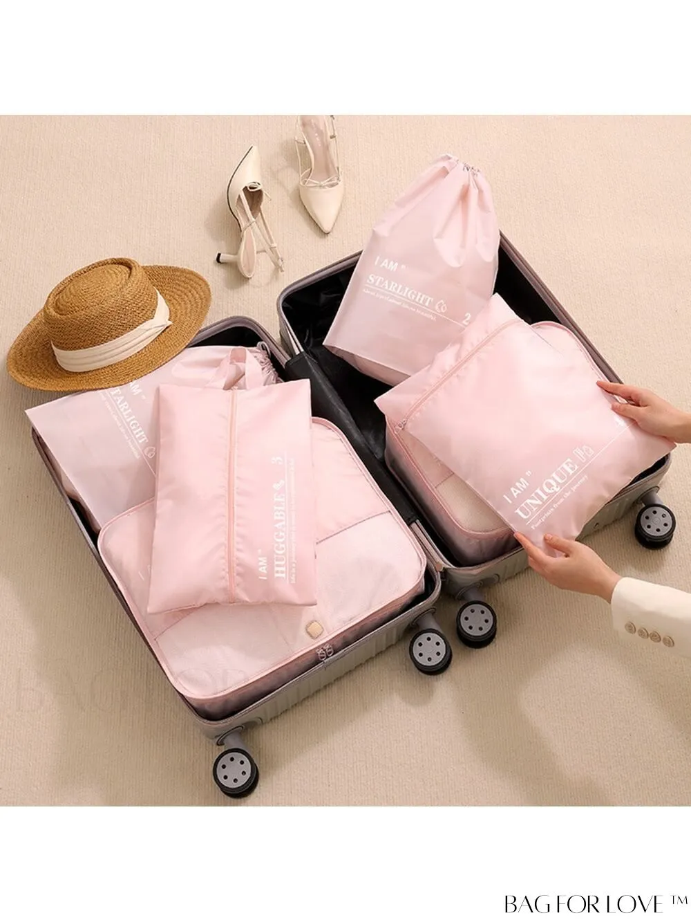 BagForLove - Versatile 6-Piece Travel Storage Set for Efficient Luggage Organization - Clothes, Underwear, Cosmetics