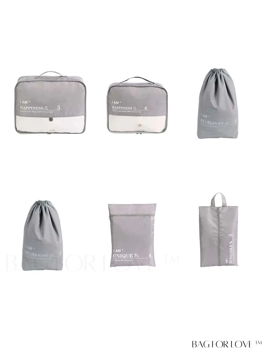 BagForLove - Versatile 6-Piece Travel Storage Set for Efficient Luggage Organization - Clothes, Underwear, Cosmetics