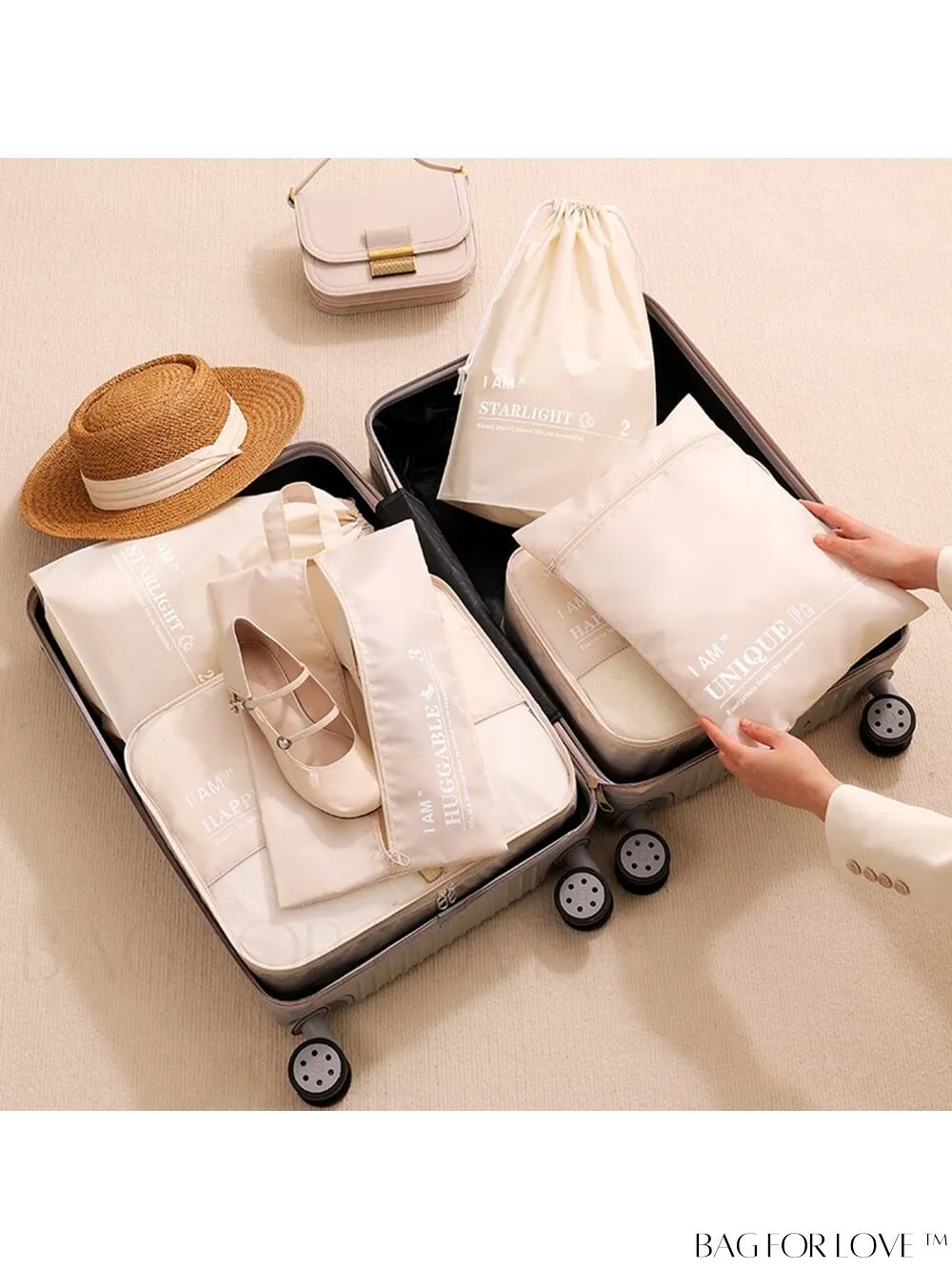 BagForLove - Versatile 6-Piece Travel Storage Set for Efficient Luggage Organization - Clothes, Underwear, Cosmetics