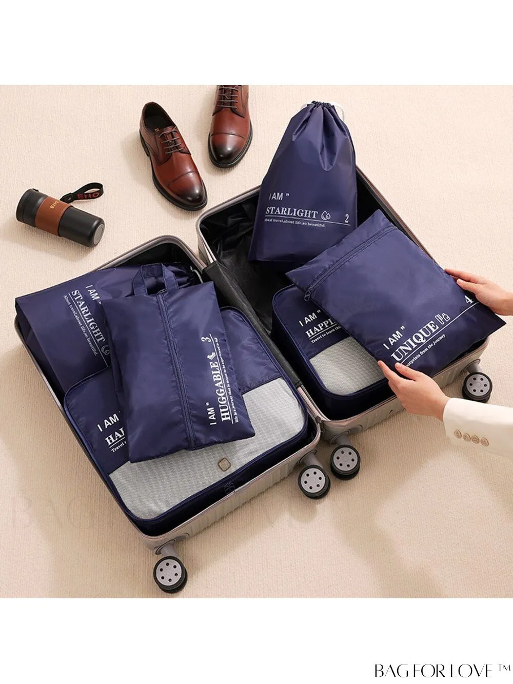 BagForLove - Versatile 6-Piece Travel Storage Set for Efficient Luggage Organization - Clothes, Underwear, Cosmetics