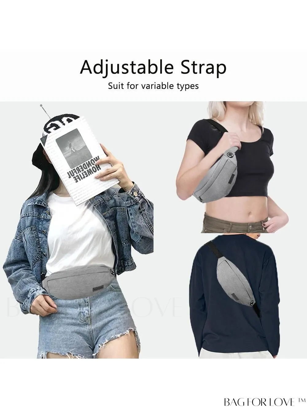 BagForLove - Versatile MAXTOP Waist Pack with Headphone Jack, Multiple Pockets & Adjustable Straps