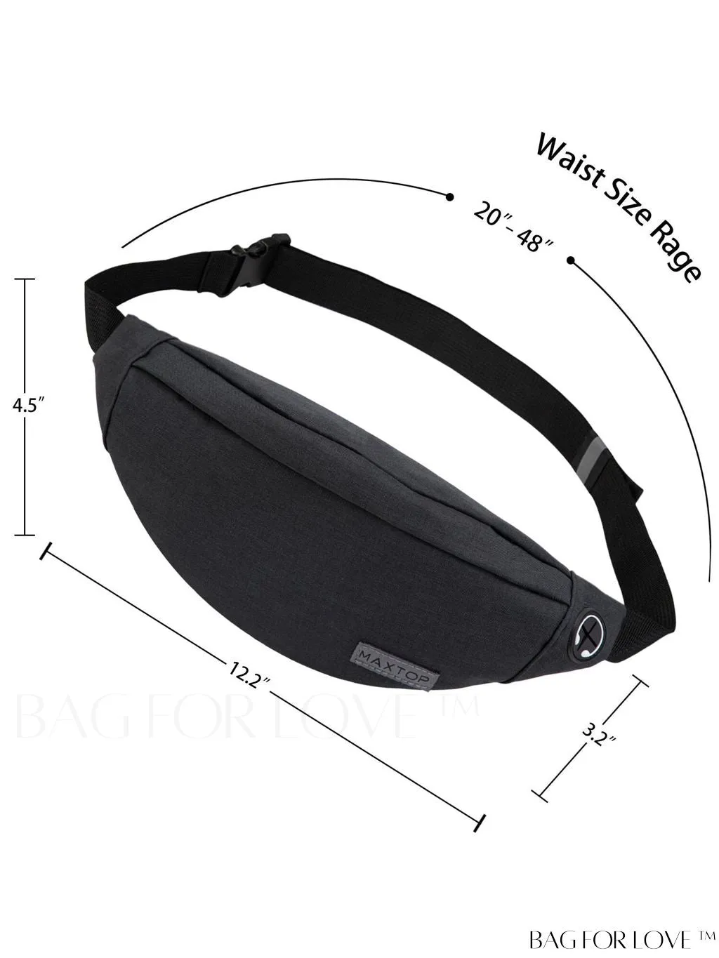 BagForLove - Versatile MAXTOP Waist Pack with Headphone Jack, Multiple Pockets & Adjustable Straps