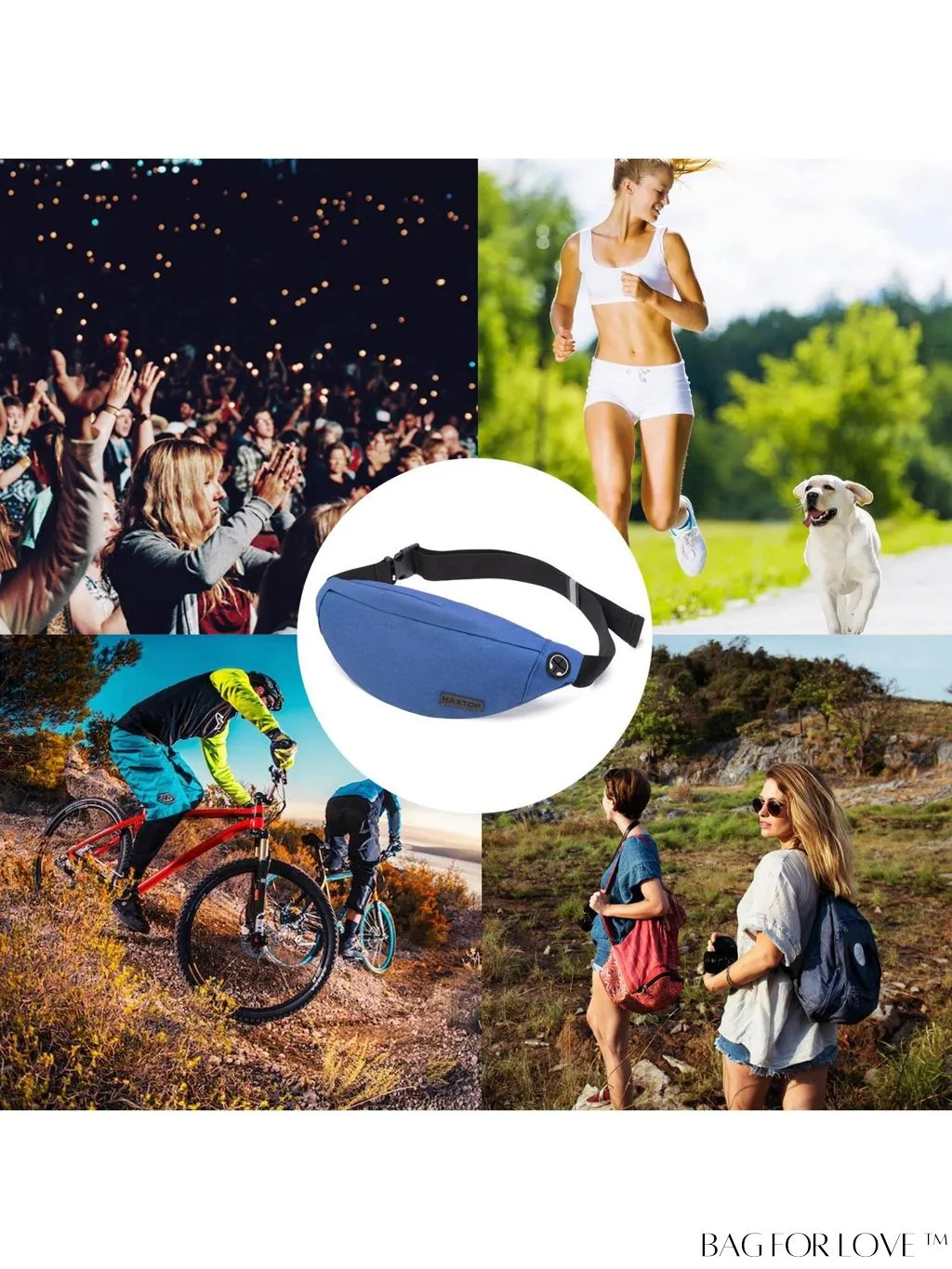 BagForLove - Versatile MAXTOP Waist Pack with Headphone Jack, Multiple Pockets & Adjustable Straps