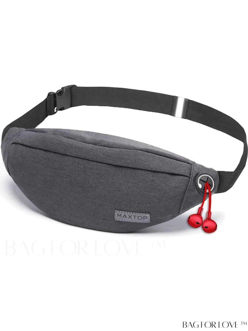 BagForLove - Versatile MAXTOP Waist Pack with Headphone Jack, Multiple Pockets & Adjustable Straps