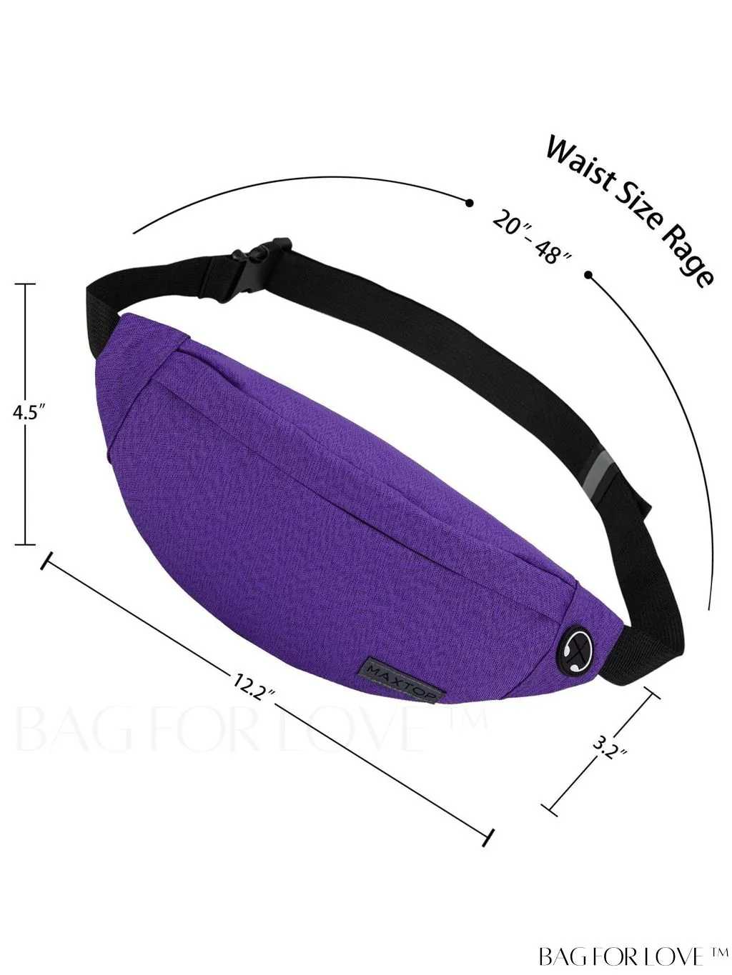 BagForLove - Versatile MAXTOP Waist Pack with Headphone Jack, Multiple Pockets & Adjustable Straps