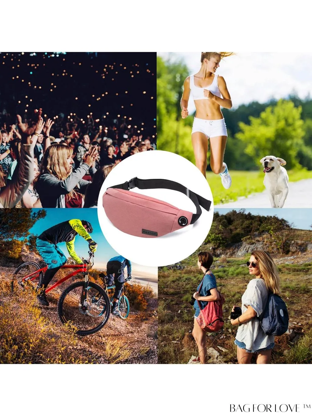 BagForLove - Versatile MAXTOP Waist Pack with Headphone Jack, Multiple Pockets & Adjustable Straps