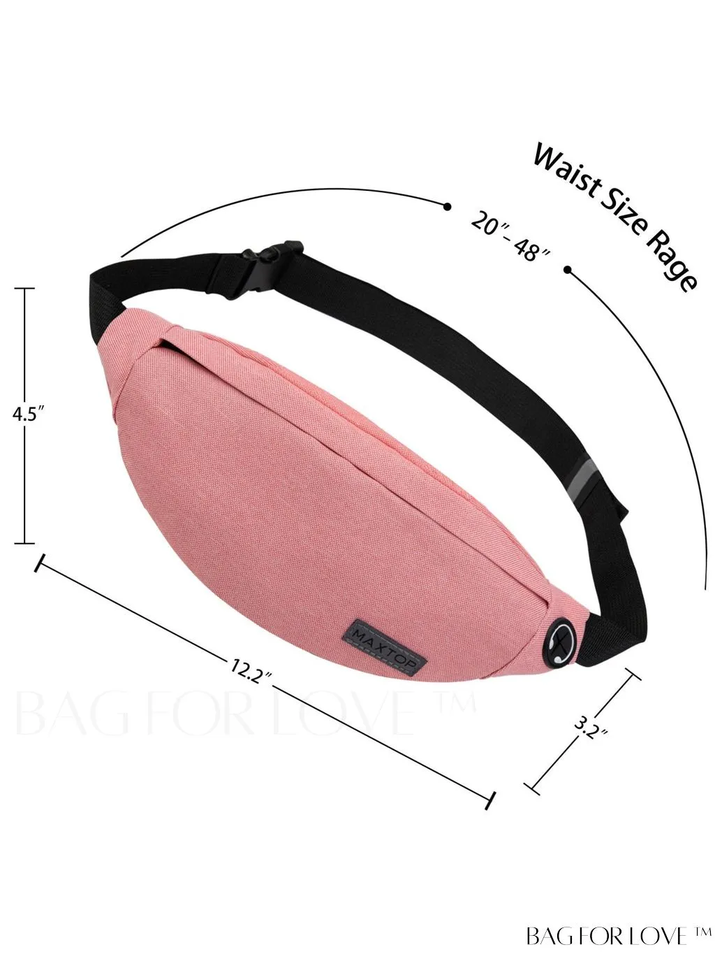 BagForLove - Versatile MAXTOP Waist Pack with Headphone Jack, Multiple Pockets & Adjustable Straps