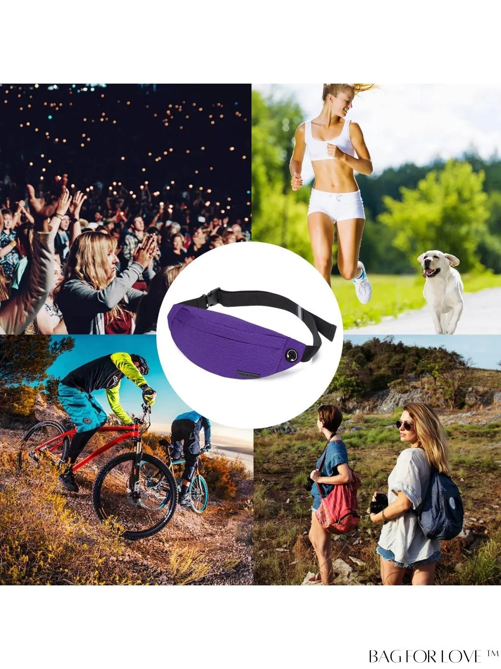 BagForLove - Versatile MAXTOP Waist Pack with Headphone Jack, Multiple Pockets & Adjustable Straps