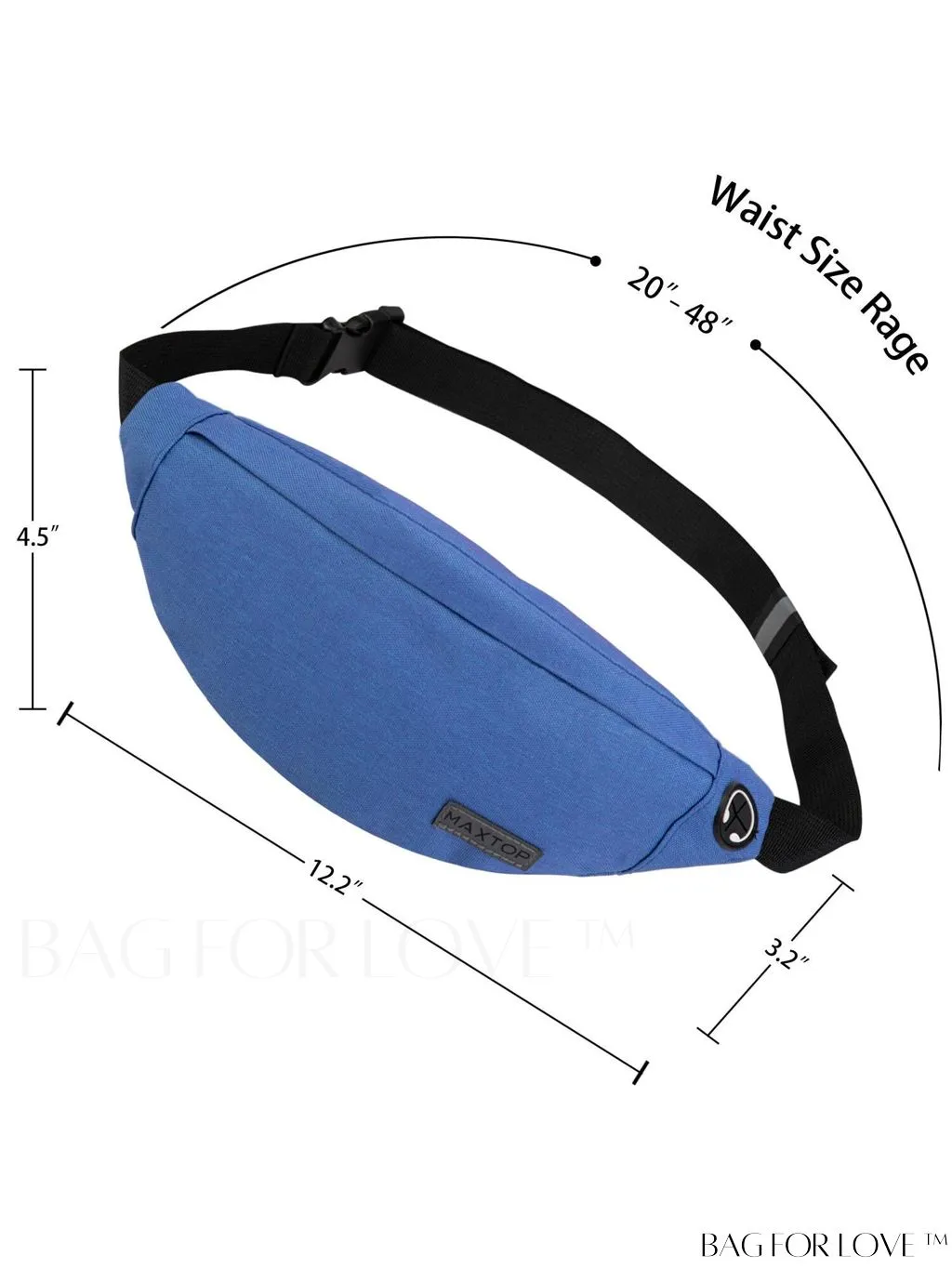 BagForLove - Versatile MAXTOP Waist Pack with Headphone Jack, Multiple Pockets & Adjustable Straps
