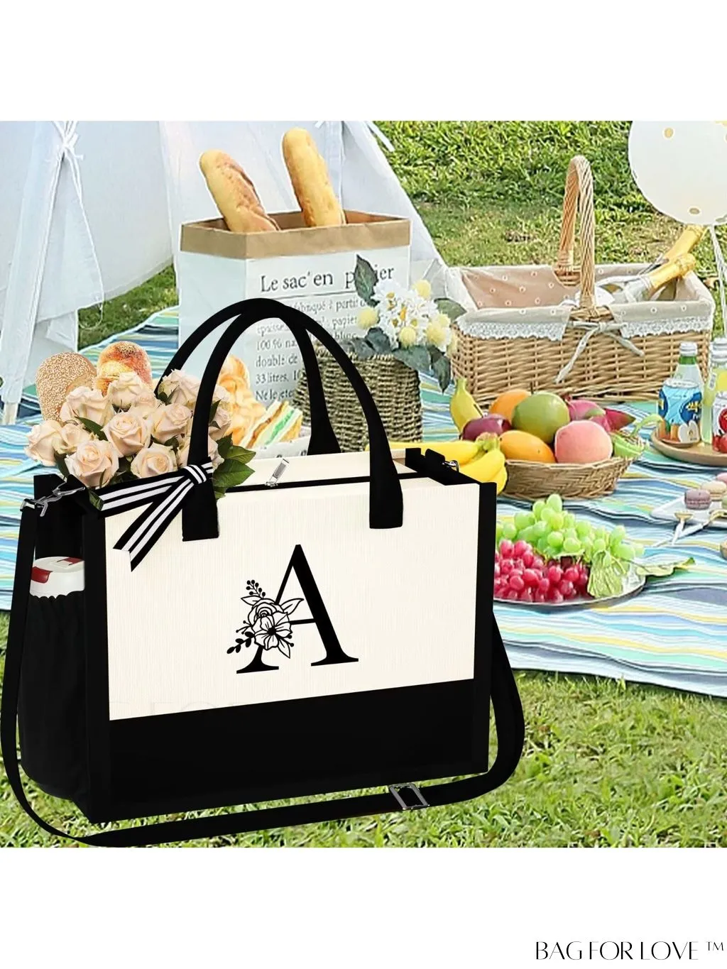 BagForLove - Versatile Zippered Beach Tote: Stylish & Practical Gift for Her, Ideal for Mothers Day & Birthdays