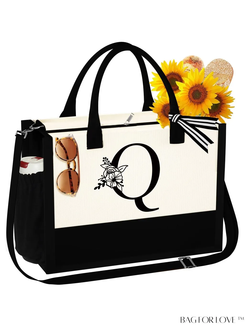 BagForLove - Versatile Zippered Beach Tote: Stylish & Practical Gift for Her, Ideal for Mothers Day & Birthdays