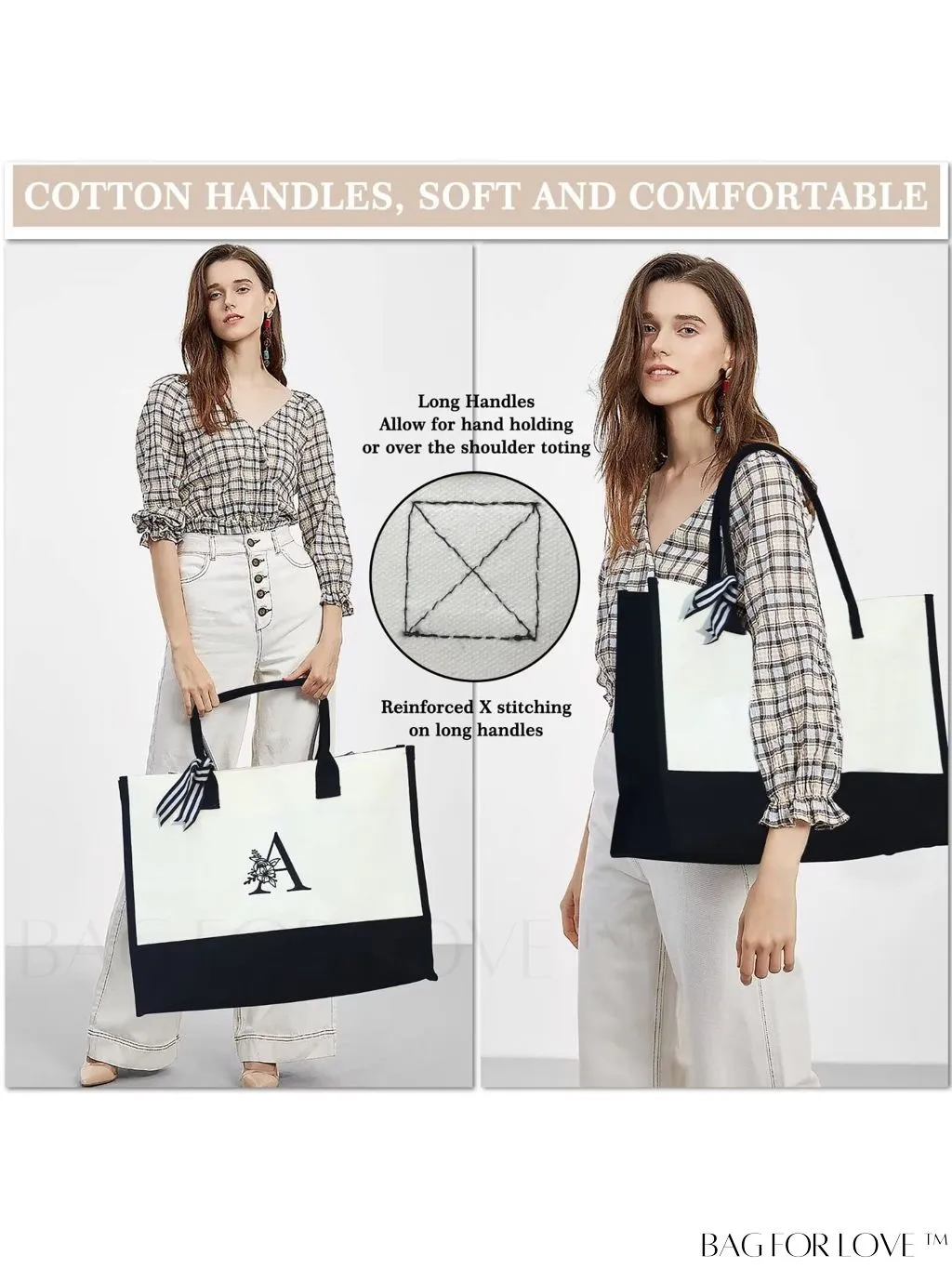 BagForLove - Versatile Zippered Beach Tote: Stylish & Practical Gift for Her, Ideal for Mothers Day & Birthdays
