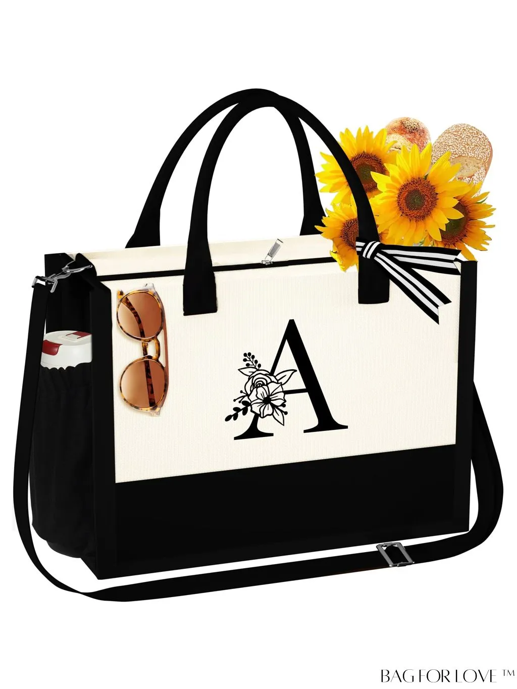 BagForLove - Versatile Zippered Beach Tote: Stylish & Practical Gift for Her, Ideal for Mothers Day & Birthdays