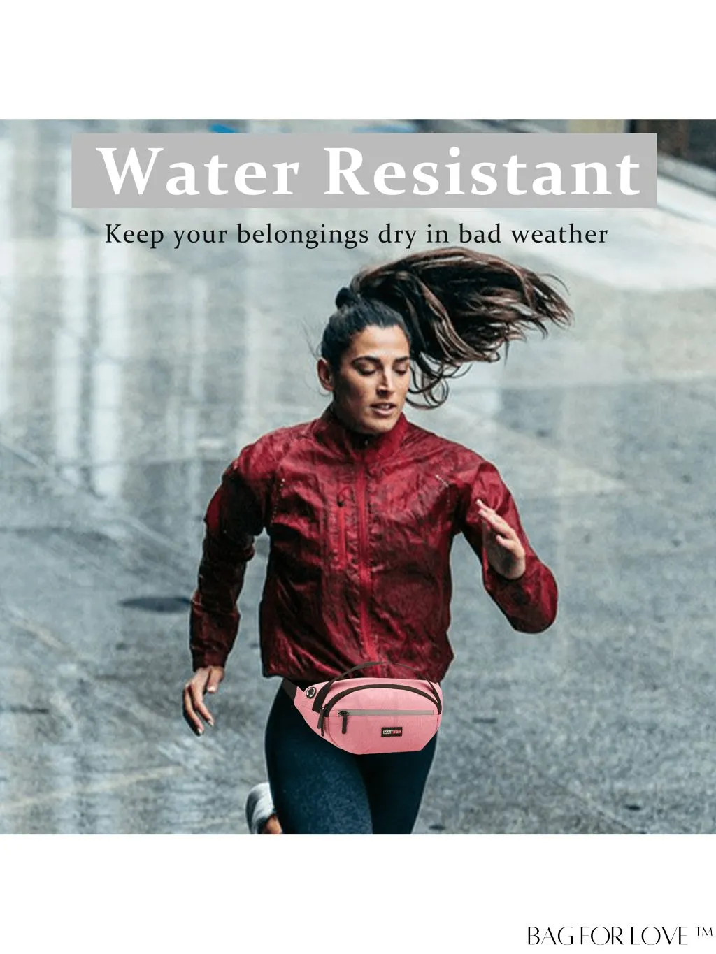 BagForLove - Water-Resistant Waist Bag for Outdoor Activities - MAXTOP Large Crossbody Hiking Fanny Pack