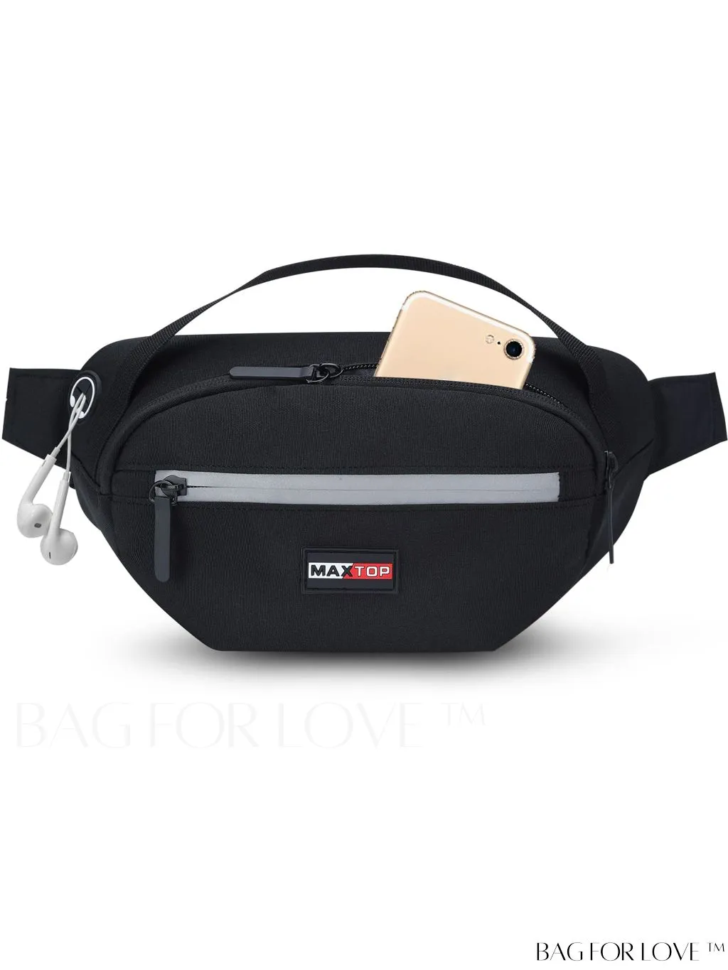 BagForLove - Water-Resistant Waist Bag for Outdoor Activities - MAXTOP Large Crossbody Hiking Fanny Pack