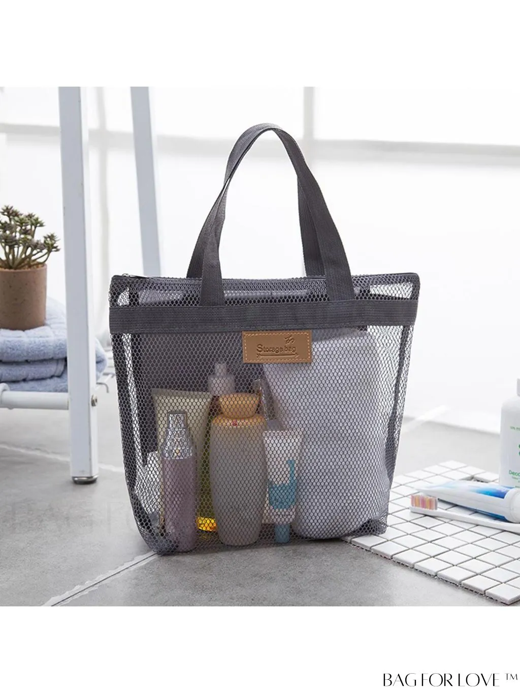 BagForLove - Waterproof Mesh Travel Beach Bag: Portable, Versatile, and Ideal for Fitness, Swimming, and Showers