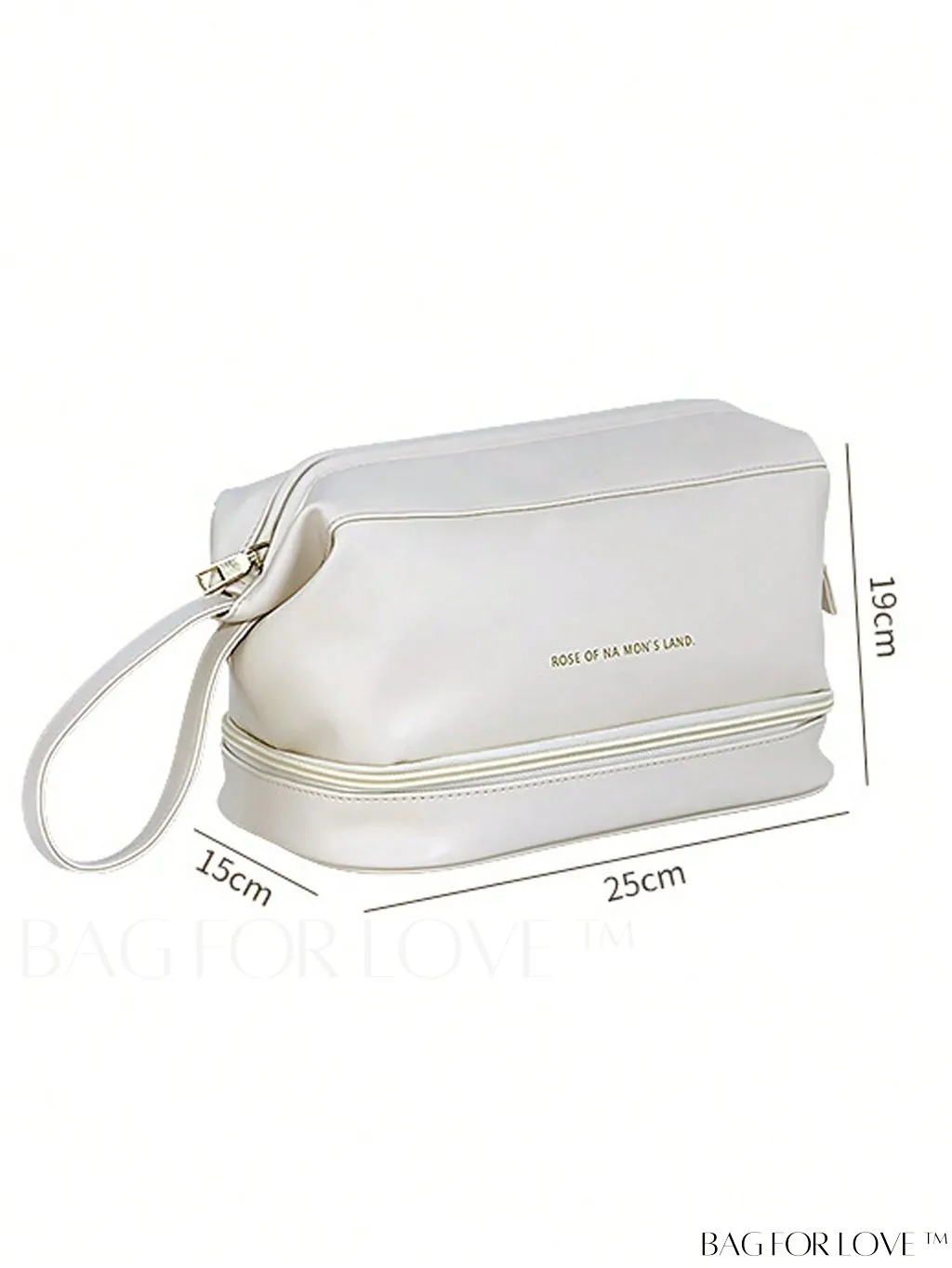 BagForLove - Waterproof Travel Makeup Bag: Multi-function Toiletry Organizer in Beige, Portable and Quality PU Material