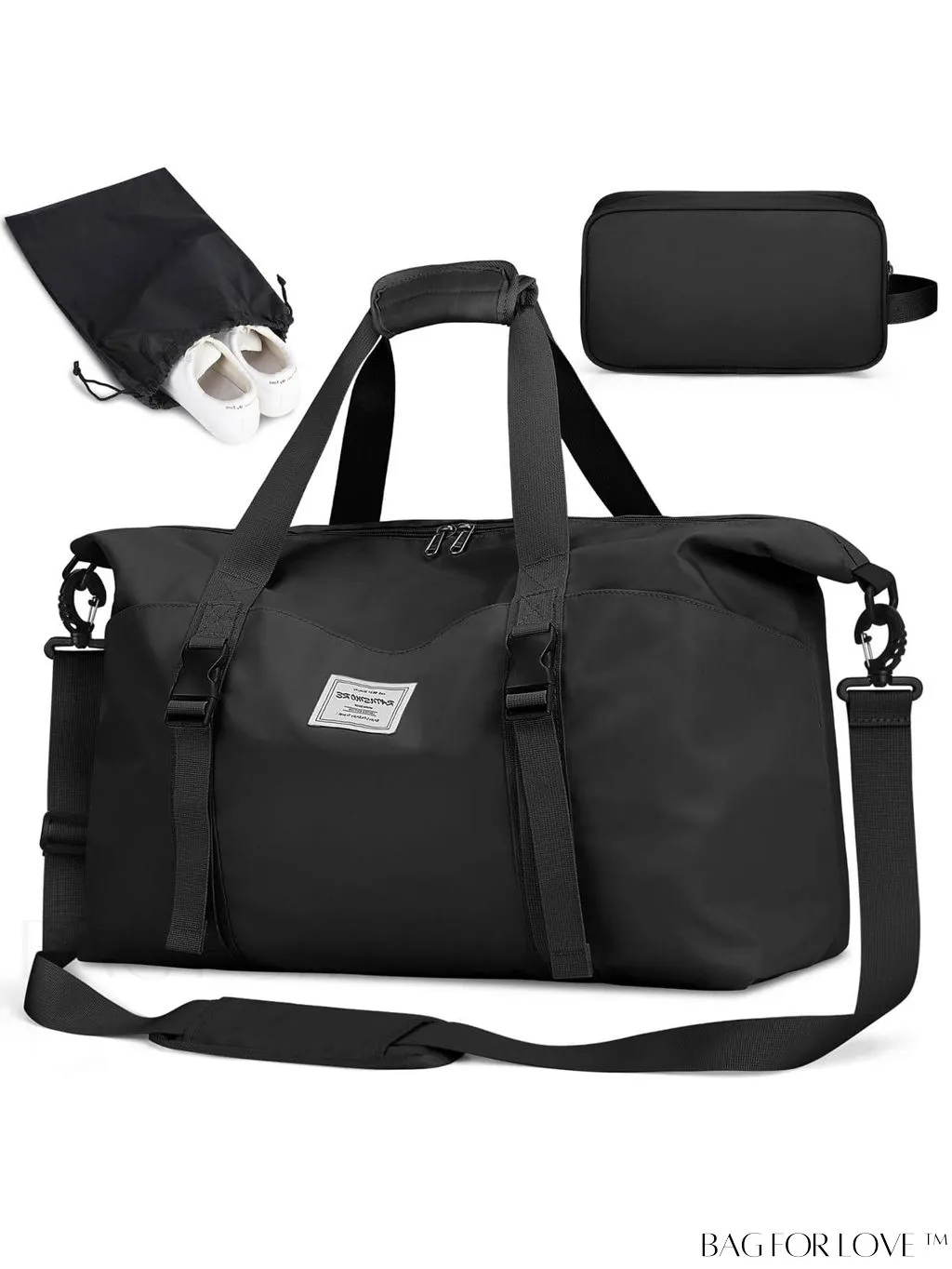 BagForLove - Waterproof Unisex Gym Duffle Bag for Travel - 30L/40L Capacity, Wet Pocket & Toiletry Bag