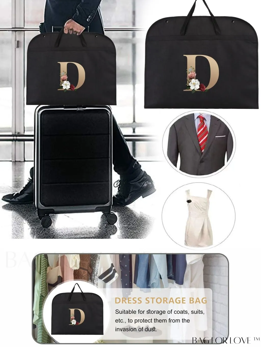 BagForLove - Wedding Dress Travel Storage Bag - Garment Organizer for Wardrobe - Clothes Protection