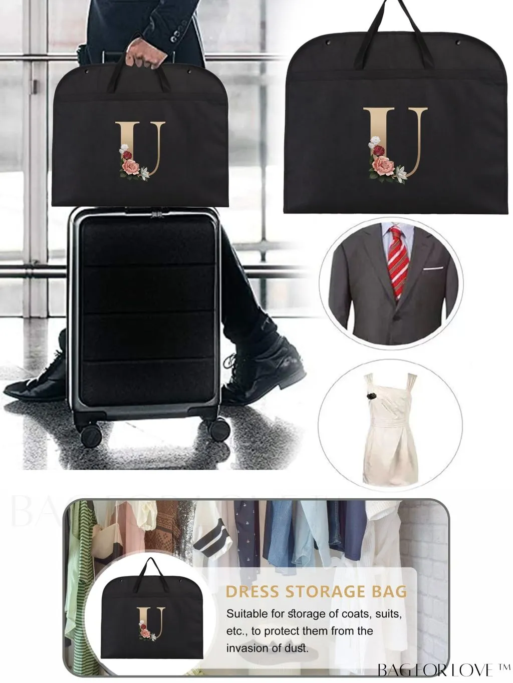 BagForLove - Wedding Dress Travel Storage Bag - Garment Organizer for Wardrobe - Clothes Protection