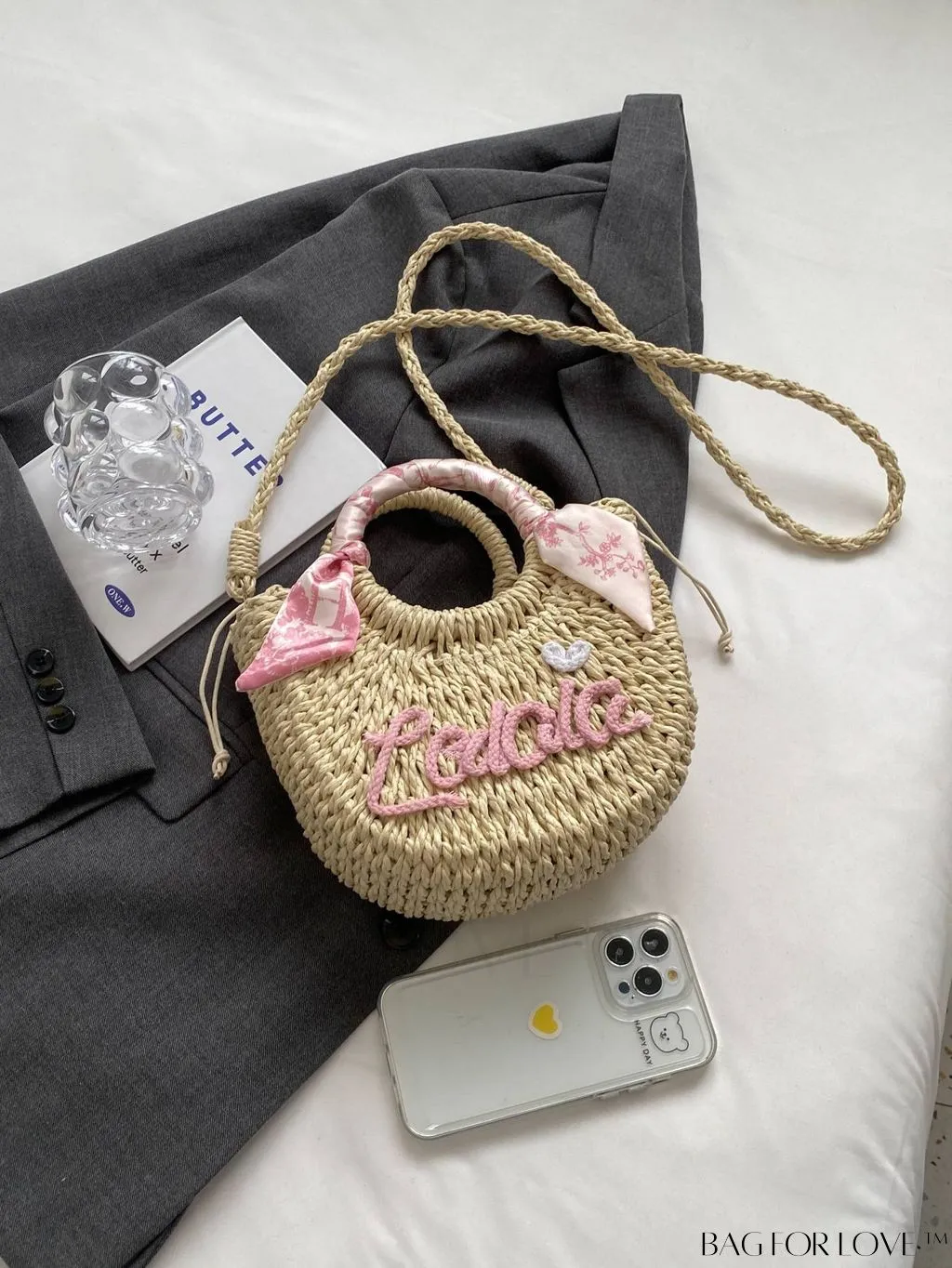 BagForLove - Womens Stylish Single Shoulder Bag: Fresh Straw Braided All-In-One Messenger