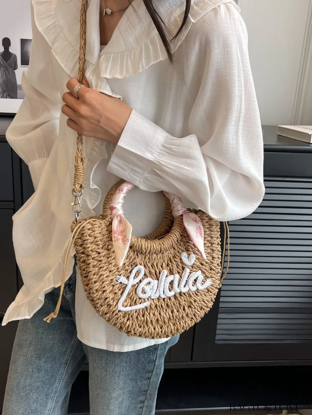 BagForLove - Womens Stylish Single Shoulder Bag: Fresh Straw Braided All-In-One Messenger