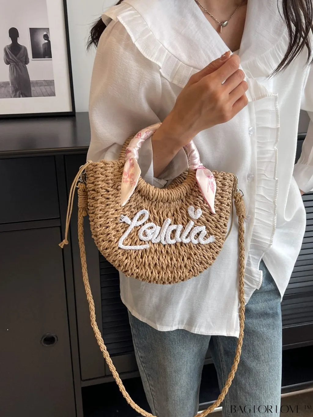 BagForLove - Womens Stylish Single Shoulder Bag: Fresh Straw Braided All-In-One Messenger
