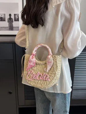 BagForLove - Womens Stylish Single Shoulder Bag: Fresh Straw Braided All-In-One Messenger
