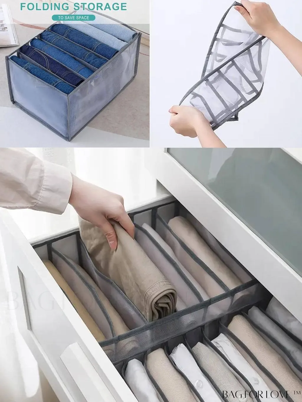 BagForLove - Womens Underwear and Clothing Storage Organizer: Underwear Bra Box for Wardrobe, College Dorm Essentials