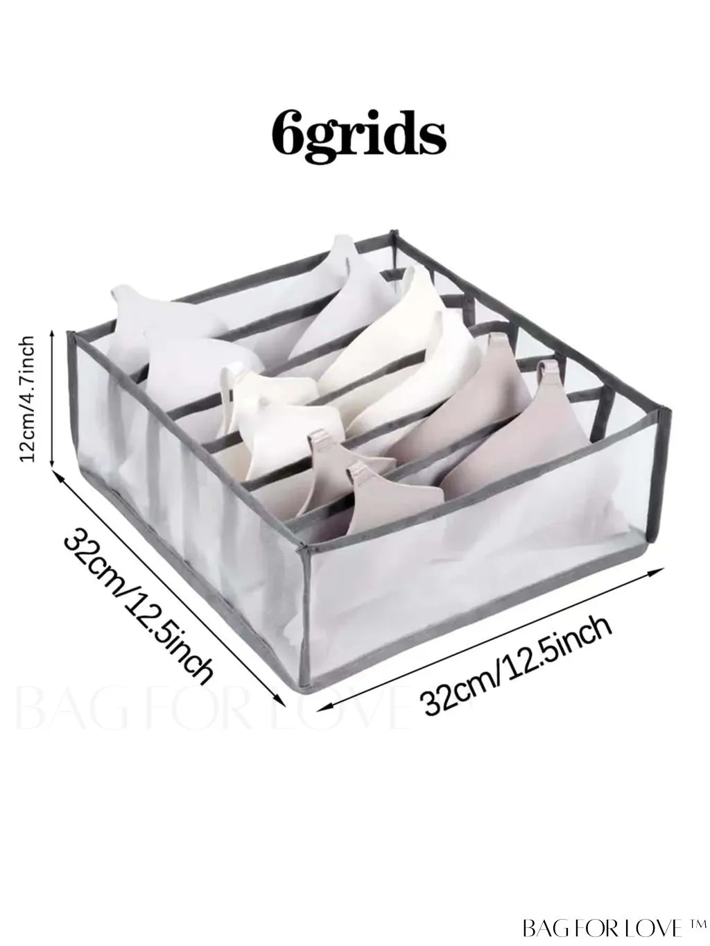 BagForLove - Womens Underwear and Clothing Storage Organizer: Underwear Bra Box for Wardrobe, College Dorm Essentials