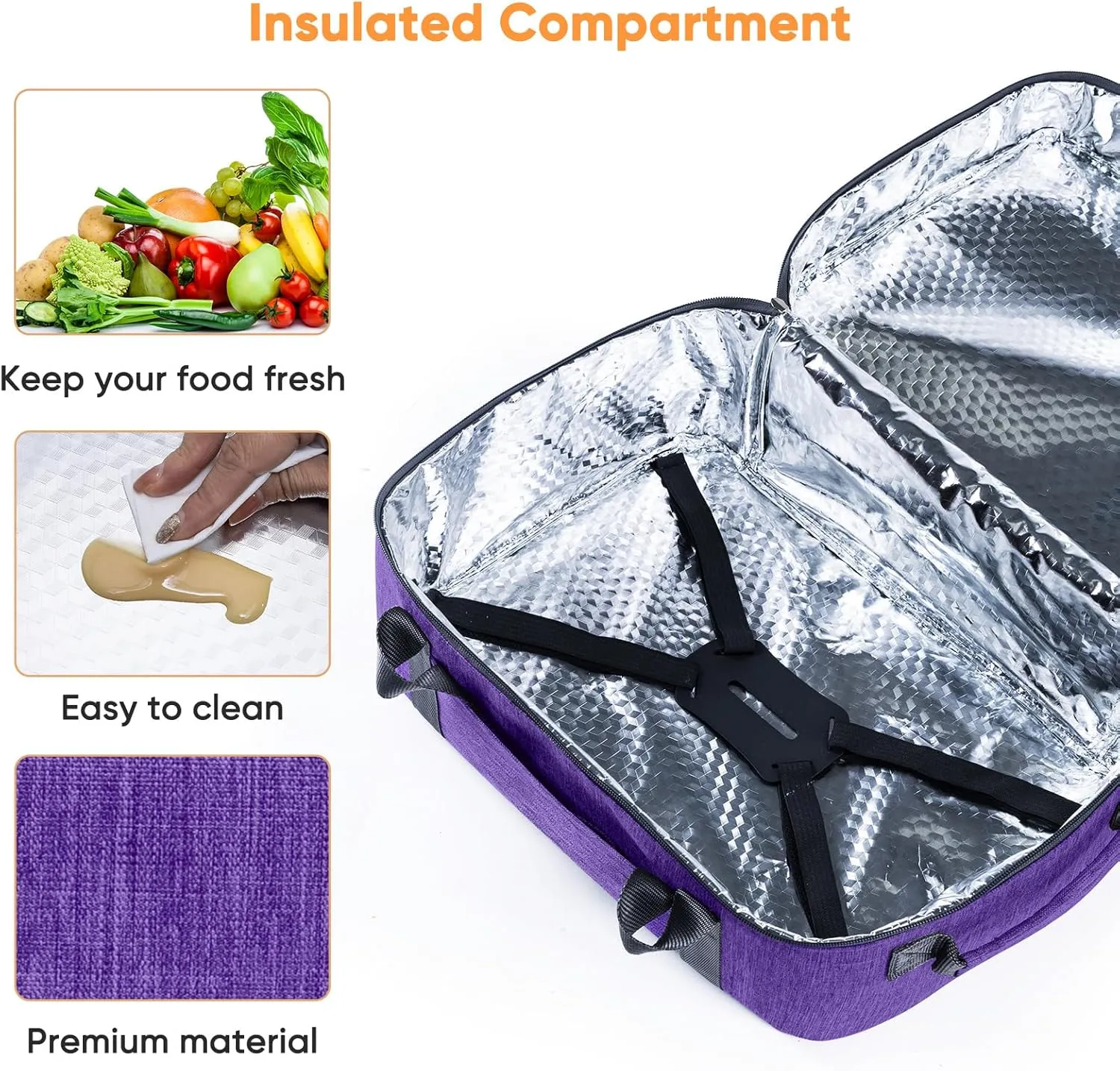 BAGSPRITE Double-Layer Slow Cooker Carrying Bag for 6-8 Quart CrockPot and Hamlton Beach Slow Cooker, Travel Bag with Lid Fastener for Crock-pot, Portable Carrier Case Slow Cooker Bag