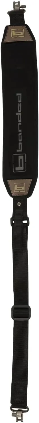 Banded Neoprene Gun Sling – Non-Slip, Adjustable Shotgun & Rifle Sling with Heavy-Duty Swivels (Black, One Size)