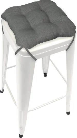 Barnett Home Decor Bar Stool Cushions Square 12x12 Seat Cushion - Fade Resistant Waterproof Cushion for Outdoor Bar Stools - Fits Most Tolix Stools, 12" Metal Bar Stools (Rave Graphite Grey, 1)
