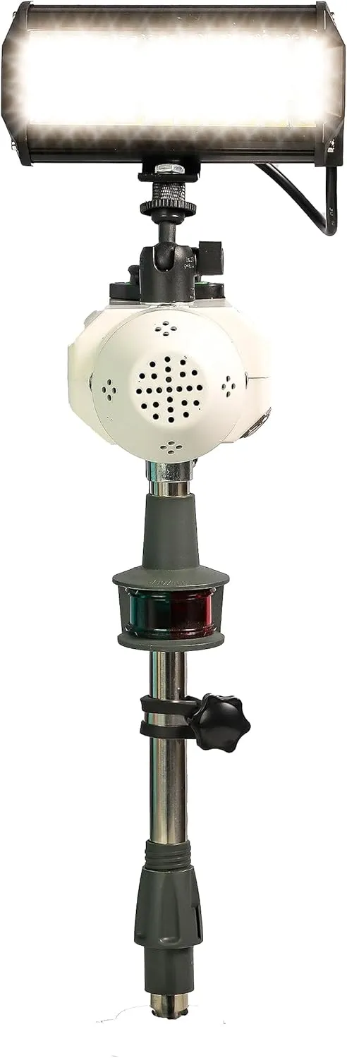 Basin Boat Lighting-CUSTOM BrightBird™   NAV 3-PIN 120W/12,000 Lumens SmartBird Safety Lighting System USCG 2nm Nav light, 105db Horn, USB Port, Key Fob remote NEW iOS/Android app (not included)