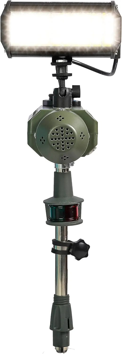 Basin Boat Lighting-CUSTOM BrightBird™   NAV 3-PIN 120W/12,000 Lumens SmartBird Safety Lighting System USCG 2nm Nav light, 105db Horn, USB Port, Key Fob remote NEW iOS/Android app (not included)