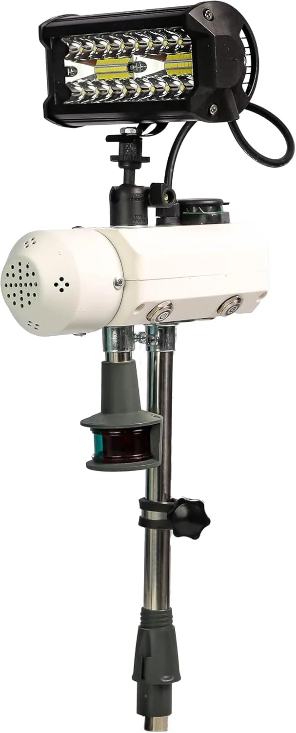 Basin Boat Lighting-CUSTOM BrightBird™   NAV 3-PIN 120W/12,000 Lumens SmartBird Safety Lighting System USCG 2nm Nav light, 105db Horn, USB Port, Key Fob remote NEW iOS/Android app (not included)