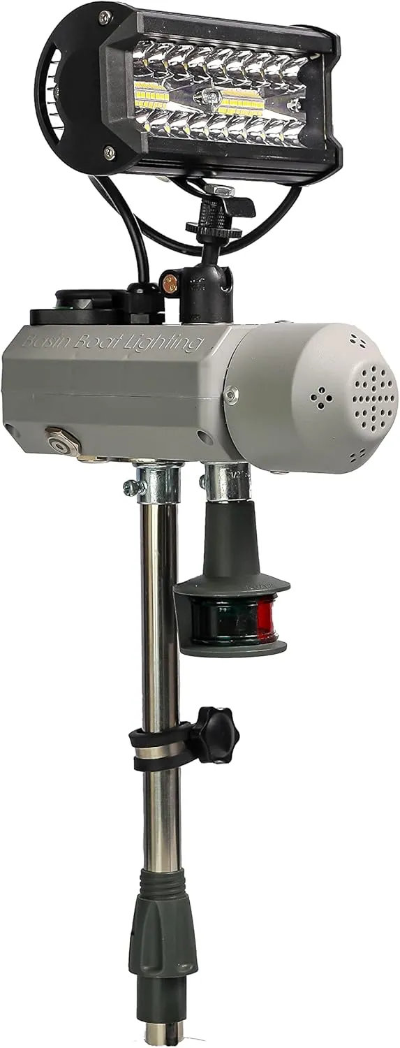 Basin Boat Lighting-CUSTOM BrightBird™   NAV 3-PIN 120W/12,000 Lumens SmartBird Safety Lighting System USCG 2nm Nav light, 105db Horn, USB Port, Key Fob remote NEW iOS/Android app (not included)