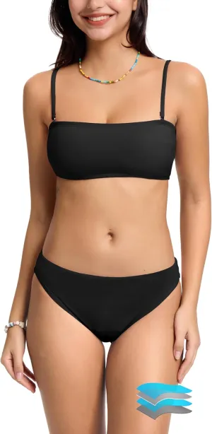 Beautikini Period Swimwear for Teens Menstrual Two Piece Leakproof Sporty Bikini Swimsuit Bathing Suit for Teen Girls
