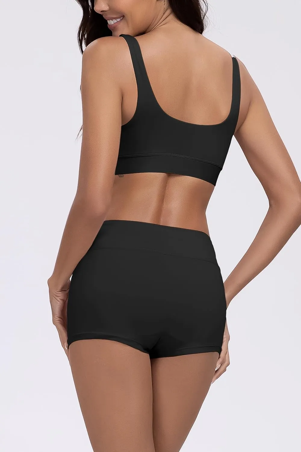 Beautikini Period Swimwear Sporty Bikini Sets Two Piece Menstrual Swimsuits Leakproof Bathing Suit for Teen Girls