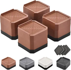Bed Risers Furniture Risers Heavy-Duty Rectangular Adjustable Block Lift to 3 inches and 4.3 inches Desk, Sofa, Chair Legs, Refrigerator, Washing Machine Support up to 4000 pounds