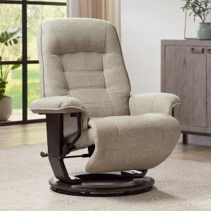 BenchMaster Annika Chestnut Fabric Adjustable Swivel Recliner